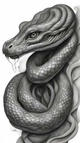 Gππ§π€π’π₯π© highly detailed graphite illustration, A surreal snake figure with exaggerated anatomical features, heavily wrinkled skin, and an intense, contemplative expression., thick eyebrows, merge into swirling abstract shapes. Large, expressive hands, one covering the mouth and the other gripping the forehead tensely. Mysterious, introspective, dreamlike, somewhat dark fantasy. #ππ§πart #prompt