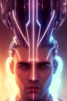 cyberpunk, head, men, portrai, tron