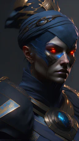 epic concept art by barlowe wayne, ruan jia, light effect, volumetric light, 3d, ultra clear detailed, octane render, 8k, dark blue, colour scheme