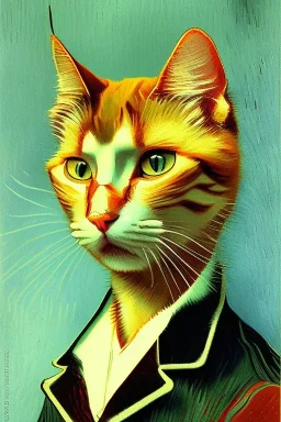 Portrait of a cat by Van Gogh