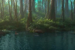 Grendels mother in a fantasy movie swamp