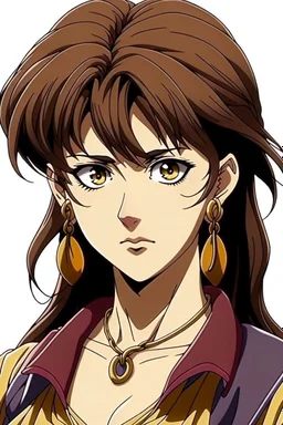 jojos style brown mullet bangs japanese vampire girl character