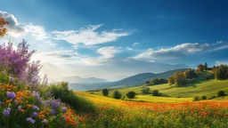 desktop wallpaper ,Turkey ,country side ,wild flowers,blue sky nice clouds,