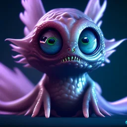 Cute fluid ink creature, big eyes, unreal engine 5, 8k resolution, photorealistic, ultra detailed