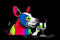 partyanimal fun drinking all night simple 3 colour style of piccaso