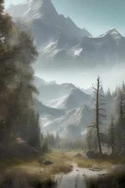 north american animal poster with nature and mountains in the background