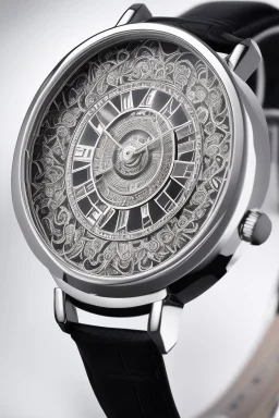 White gold wristwatch with ester flower