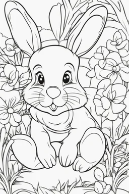 easter bunny coloring page for toddlers