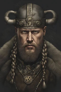 Ragnar Lotbrok wiking portrait steampunk