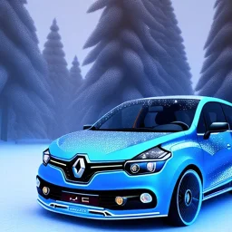 Renault Zoë, futuristic, blue, snowscape