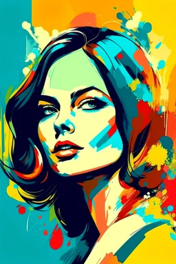 modern abstract woman painting vector