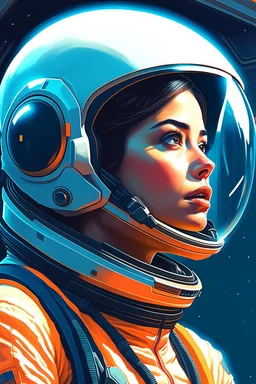 a close up of a modern website in a space suit, portrait of an astronaut, portrait of an ai astronaut, jen bartel, portrait of astronaut, detailed astronaut, inspired by Tim Hildebrandt, futuristic astronaut, glowing spacesuit, sci-fi digital art illustration, stefan koidl inspired, in spacesuit, looking out into space, astronaut,