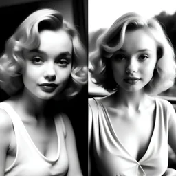 A girl who looks like lily-rose Depp and marilyn monroe