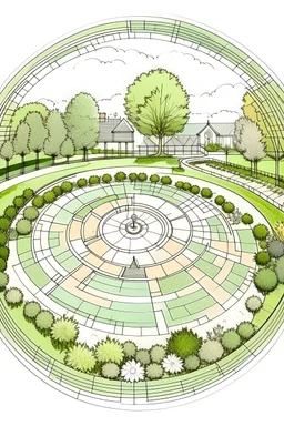 Land scape plan with design circle