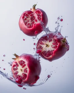 pomegranate are refracted under water