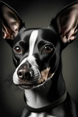 charcoal portrait of gray american rat terrier