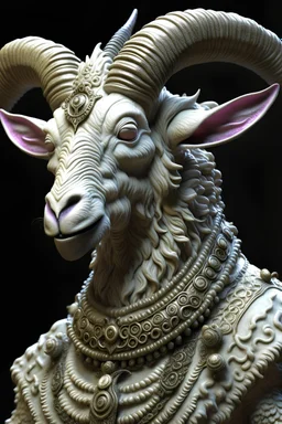 Goat creature , 3d 4k octane render, lifelike, photorealistic, artstation, illustration, smooth, sharp focus, ornate, intricate, complex, highly detailed, digital painting, smooth, art by tom bagshaw, akihiko yosh