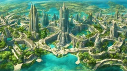 atlantis city, a lot of see trees