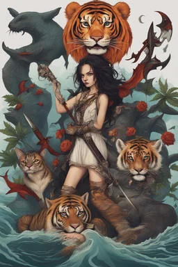 Girl dragon cannabis cat panda tiger dog cheetah lion sword axe bow gun weed ocean moon sun bats fantasy creepy eyes halloween skulls blood sharks whales fish birds