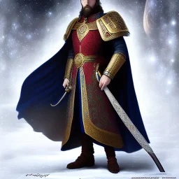 Fantasy man with universe cloak