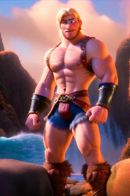 Ignore NSFW, teenager young rugged attractive slightly muscular fantasticly handsome blonde man, red briefs with yellow belt, hairy chest, (((visibly pisssing))) briefs, large erect visible boner peniss, photorealistic, artist Jay Anacleto, soft lighting, scruffy beard