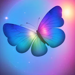 pastel colors, blue, butterfly, sun, light, galactic, subtle