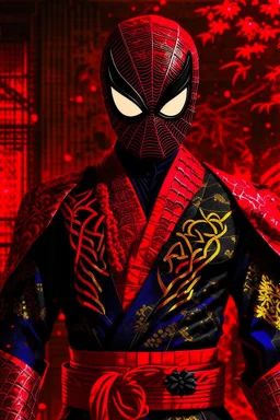 Spider-Man in black and red kimono