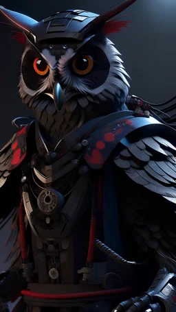 Cyberpunk owl samurai costume