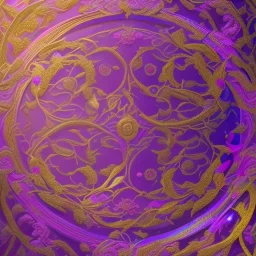 ornate pattern and abstract flowers and vines, gold and iridescent, Southern lights, purple, teal, soft pink, intricate pattern, maya render,