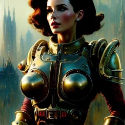 Drawing of beautiful face,'beautiful,Busty Cait(Fallout4)',intense stare, ancient skintight armor, balanciaga fashion clothe painting by gaston bussiere, greg rutkowski, yoji shinkawa, yoshitaka amano, tsutomu nihei, donato giancola, tim hildebrandt, Oil on canvas, cinematic composition, extreme detail,fit full head inside picture,16k