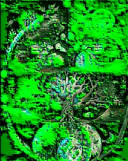 The tree of life consists of four seasons: spring, summer, autumn, winter, light, time, darkness, star, moon, sun, yang-ying, water, wind, soil, fire, love, blue magic mushroom, and lion symbol.