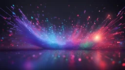 light reflections x-particles 3D cinema 4D redshift colorful blue purple red, touch of green, ray of light