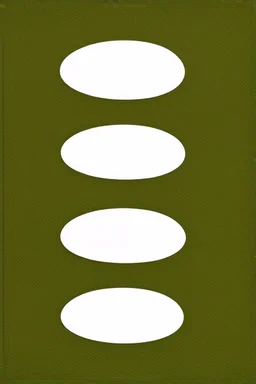 six white ovals in a straight line repeated eight times and centered on an 81/2" x 11" canvas with and olive green background