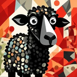 oveja negra Shaun al estilo cubismo
