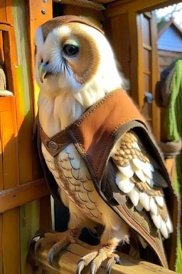 The Barn Owl dressed as a barn keeper