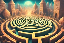 Fantasy artwork. One of the winning photos captures an otherworldly, imaginative-style work of art depicting a dreamlike maze. The images are elegant, detailed, and complex, with cinematic lighting, vibrant colors, whimsical structures, and beautiful fantasy themes. Ultra-detailed fantasy canvas oil painting photo, realistic 4K, very attractive and beautiful dynamic lighting, award-winning dreamy landscape watercolor patchwork in pastel colored watercolors. Modifiers: Nikon D850 highly detailed