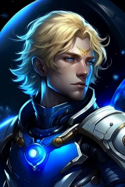 Galactic strong man knight of sky deep blue eyed blondhaired vessel