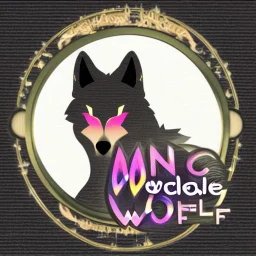 A magical sparkle wolf good logo