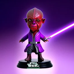 Plastic Jedi mace windu purple bobblehead with boots and hands