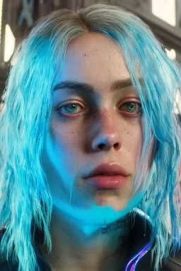 Billie Eilish, cyberpunk2077, booty, photorealistic