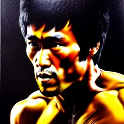 Ultra detailed fullbody Portrait in oil on canvas of Venom merges Bruce Lee,extremely detailed digital painting,extremely detailed face,crystal clear Big eyes, mystical colors ,perfectly centered image, perfect composition, rim light, beautiful lighting,masterpiece,8k, stunning scene, raytracing, anatomically correct, in the style of Wizyakuza and robert e howard and InHyuk Lee and Ohrai Noriyoshi and Simon Bisley.