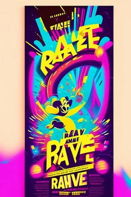 nostalgic Blast from the Past rave party poster cheerfull disney abstract