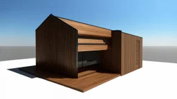 3d of a building made of wood in a minimalist and modern style 3d::1, organic material, striking