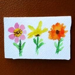 tiny watercolor of pressed flowers, etsy