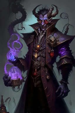 dark demon monster humanoid artificer alchemist aristocrat engineer