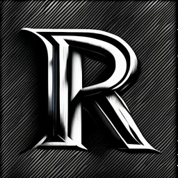 logo with the letter R end N, black and white