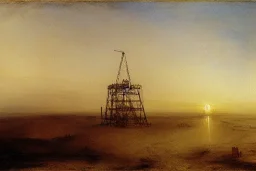 oil rig in the desert painted by william turner