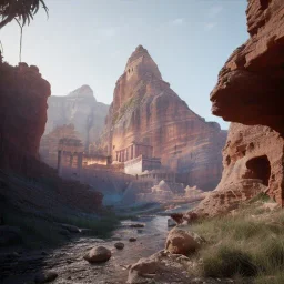 Petra, beautiful, realistic, hyper detailed, unreal engine 5, octane render