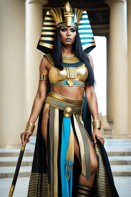 full body Cleopatra, pharaoh makeup, full body shot, written by Orcinus Orca, Ultra detail face