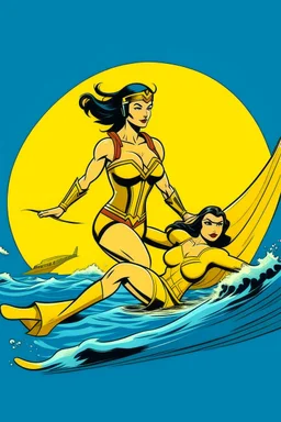 Yellow, wonder woman, swimming, top gun